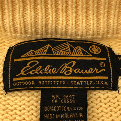 【中古品】【メンズ】 Eddie Bauer エディー・バウアー 90's COTTON KNIT SWEATER B769 90年代 コットン ニットセーター トップス 144-250629-kk-08-tei サイズ：L カラー：イエロー 万代Net店