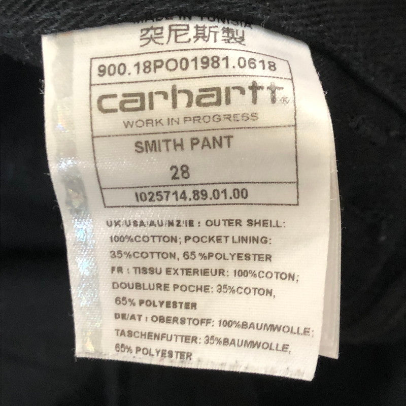 【中古品】【メンズ】 Carhartt WIP カーハート ワークインプログレス SMITH PANT I025714 スミスパンツ ボトムス 156-250629-kk-29-tei サイズ：28 カラー：BLACK 万代Net店