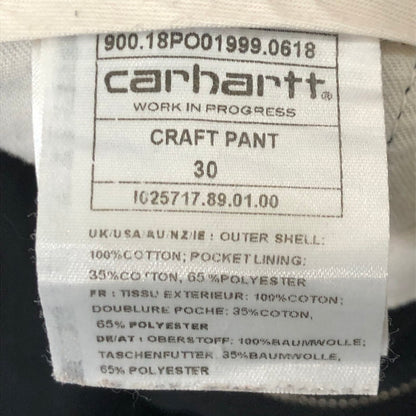 【中古品】【メンズ】 Carhartt WIP カーハート ワークインプログレス CRAFT PANT I025717 クラフトパンツ ボトムス 156-250629-kk-28-tei サイズ：30 カラー：BLACK 万代Net店