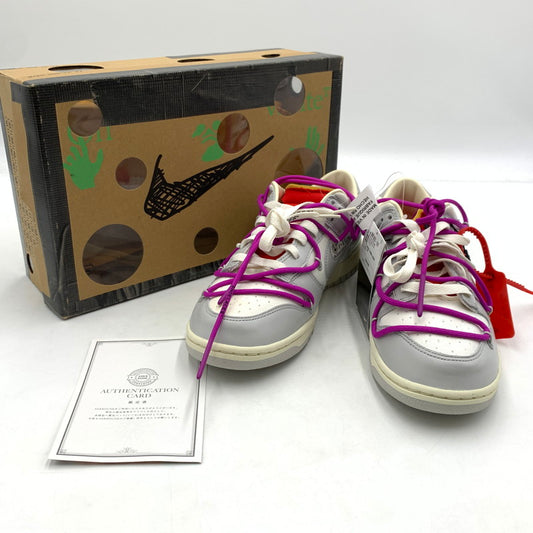 【中古品】【メンズ】 NIKE ナイキ × Off-White オフホワイト 別注 コラボ DUNK LOW 1 OF 50 SNEAKERS DM1602-101 ダンク ロー ワン オブ フィフティ スニーカー 靴 シューズ 160-260129-ko-05-tei サイズ：27cm カラー：ホワイトグレー 万代Net店