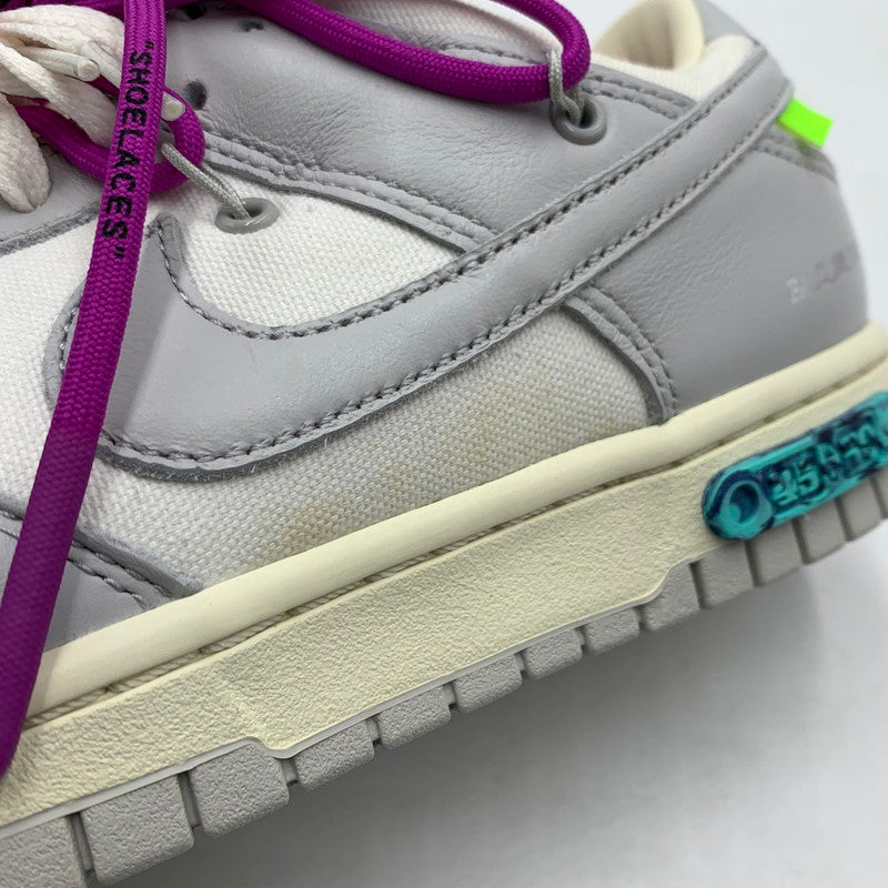 【中古品】【メンズ】 NIKE ナイキ × Off-White オフホワイト 別注 コラボ DUNK LOW 1 OF 50 SNEAKERS DM1602-101 ダンク ロー ワン オブ フィフティ スニーカー 靴 シューズ 160-260129-ko-05-tei サイズ：27cm カラー：ホワイトグレー 万代Net店