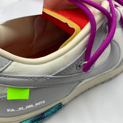 【中古品】【メンズ】 NIKE ナイキ × Off-White オフホワイト 別注 コラボ DUNK LOW 1 OF 50 SNEAKERS DM1602-101 ダンク ロー ワン オブ フィフティ スニーカー 靴 シューズ 160-260129-ko-05-tei サイズ：27cm カラー：ホワイトグレー 万代Net店