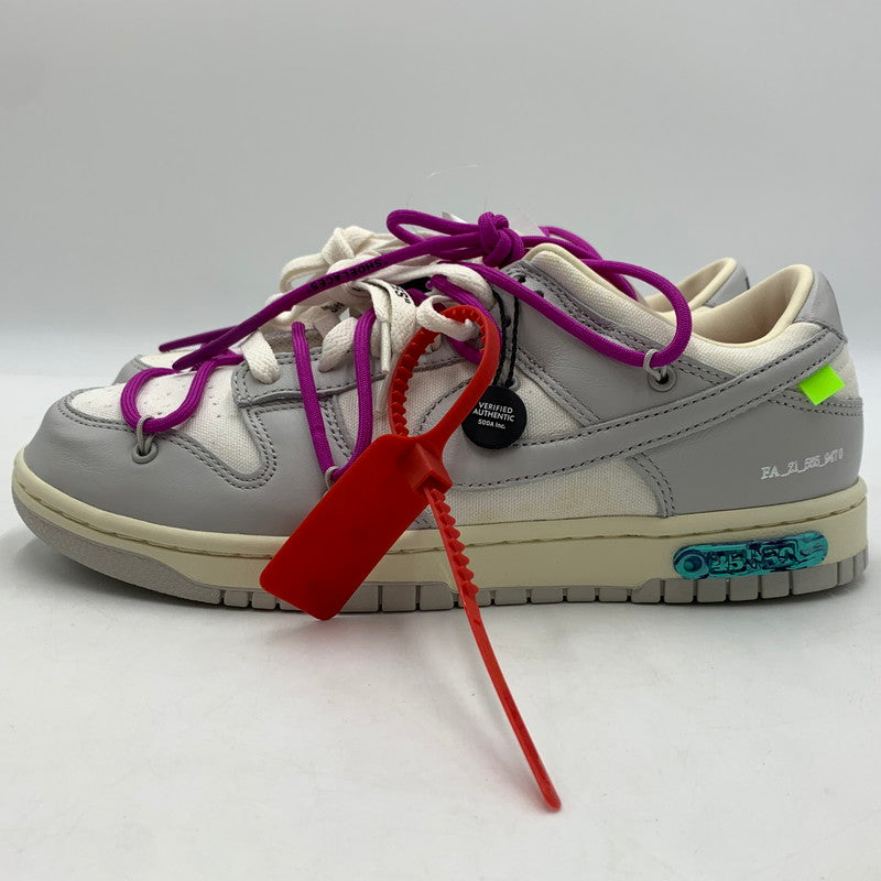 【中古品】【メンズ】 NIKE ナイキ × Off-White オフホワイト 別注 コラボ DUNK LOW 1 OF 50 SNEAKERS DM1602-101 ダンク ロー ワン オブ フィフティ スニーカー 靴 シューズ 160-260129-ko-05-tei サイズ：27cm カラー：ホワイトグレー 万代Net店
