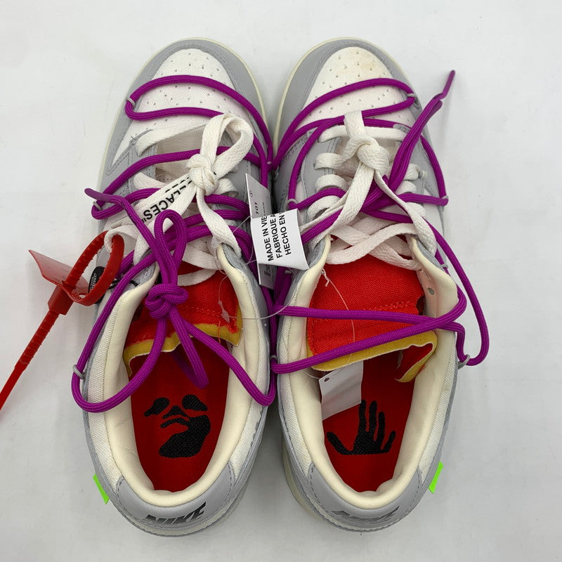 【中古品】【メンズ】 NIKE ナイキ × Off-White オフホワイト 別注 コラボ DUNK LOW 1 OF 50 SNEAKERS DM1602-101 ダンク ロー ワン オブ フィフティ スニーカー 靴 シューズ 160-260129-ko-05-tei サイズ：27cm カラー：ホワイトグレー 万代Net店