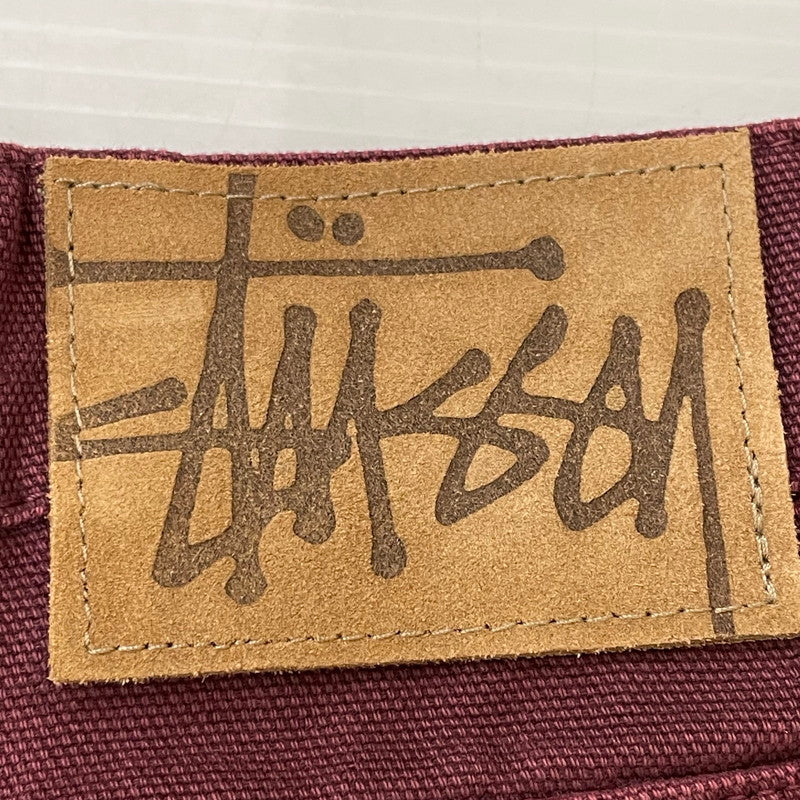 【中古品】【メンズ/レディース】 STUSSY ステューシー CLASSIC JEAN WASHED CANVAS 116659 ウオッシュドキャンバスコットン ストレートレッグジーン ボトムス デニムパンツ 153-250701-kk-19-tei サイズ：28 カラー：WINE 万代Net店