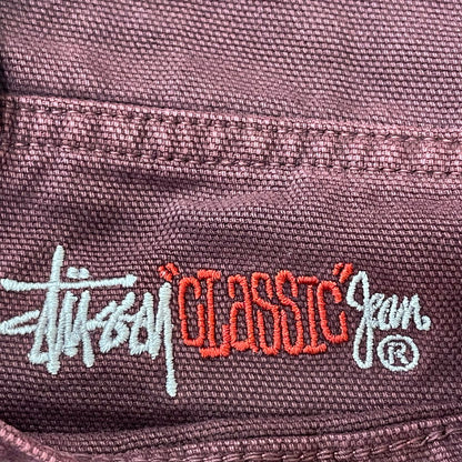 【中古品】【メンズ/レディース】 STUSSY ステューシー CLASSIC JEAN WASHED CANVAS 116659 ウオッシュドキャンバスコットン ストレートレッグジーン ボトムス デニムパンツ 153-250701-kk-19-tei サイズ：28 カラー：WINE 万代Net店