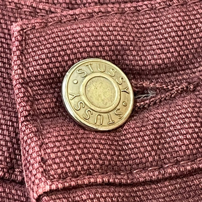【中古品】【メンズ/レディース】 STUSSY ステューシー CLASSIC JEAN WASHED CANVAS 116659 ウオッシュドキャンバスコットン ストレートレッグジーン ボトムス デニムパンツ 153-250701-kk-19-tei サイズ：28 カラー：WINE 万代Net店