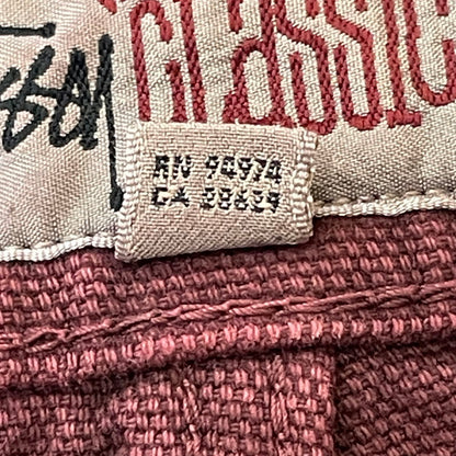 【中古品】【メンズ/レディース】 STUSSY ステューシー CLASSIC JEAN WASHED CANVAS 116659 ウオッシュドキャンバスコットン ストレートレッグジーン ボトムス デニムパンツ 153-250701-kk-19-tei サイズ：28 カラー：WINE 万代Net店