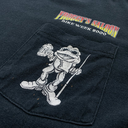 【中古品】【メンズ】 ANVIL アンビル 00’s FROGGY'S SALOON BIKE WEEK TEE 2000年代 フロッギーズ・サルーン バイクウィーク Tシャツ 半袖 トップス USA製 145-260806-yo-03-tei サイズ：XL カラー：ブラック 万代Net店