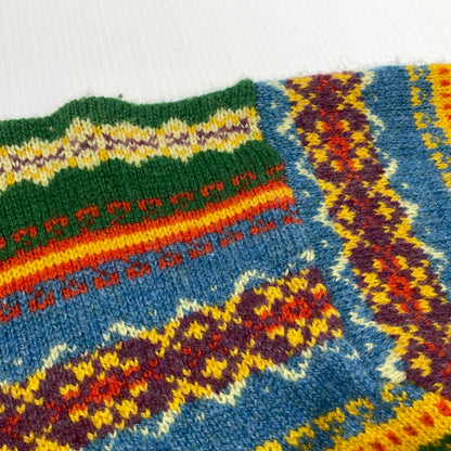 【中古品】【メンズ】 SHETLAND ISLANDS シェトランドアイランド FULLY FASHIONED IN THE SCOTLAND WOOL KNIT フル ファッションド イン ザ スコットランド ウール ニット 長袖 トップス 145-260805-sa-08-tei サイズ：L カラー：総柄 万代Net店