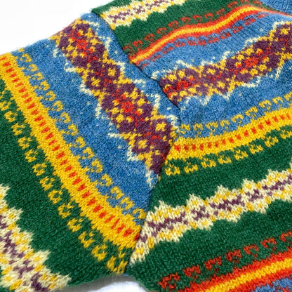 【中古品】【メンズ】 SHETLAND ISLANDS シェトランドアイランド FULLY FASHIONED IN THE SCOTLAND WOOL KNIT フル ファッションド イン ザ スコットランド ウール ニット 長袖 トップス 145-260805-sa-08-tei サイズ：L カラー：総柄 万代Net店