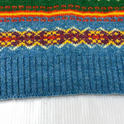 【中古品】【メンズ】 SHETLAND ISLANDS シェトランドアイランド FULLY FASHIONED IN THE SCOTLAND WOOL KNIT フル ファッションド イン ザ スコットランド ウール ニット 長袖 トップス 145-260805-sa-08-tei サイズ：L カラー：総柄 万代Net店