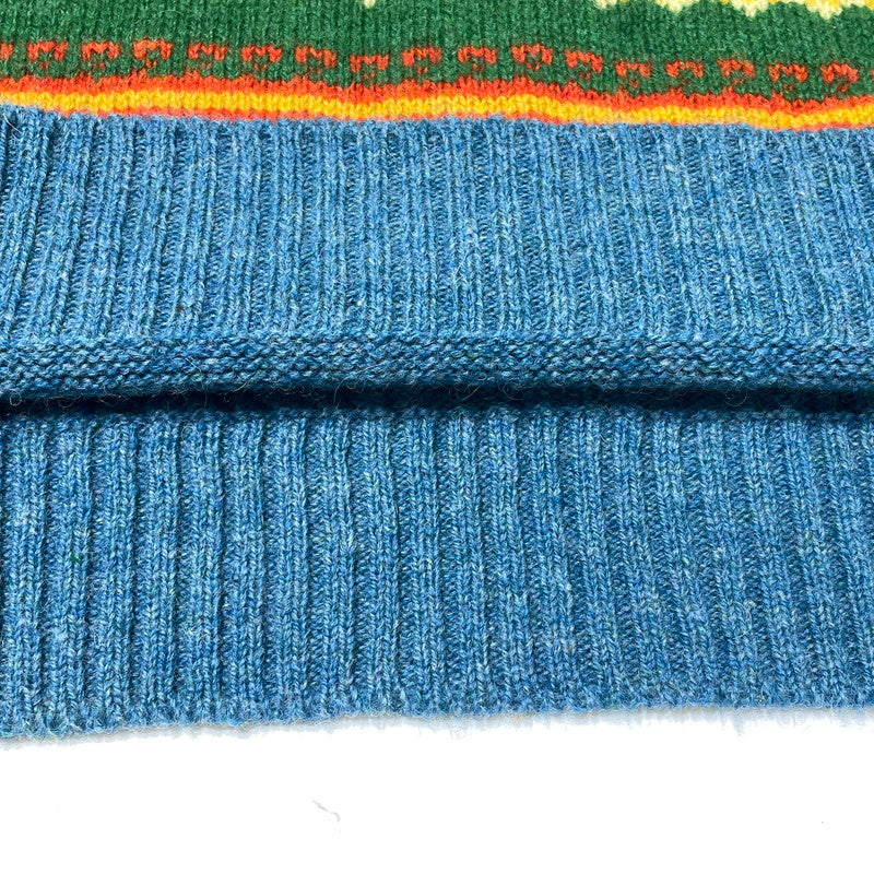 【中古品】【メンズ】 SHETLAND ISLANDS シェトランドアイランド FULLY FASHIONED IN THE SCOTLAND WOOL KNIT フル ファッションド イン ザ スコットランド ウール ニット 長袖 トップス 145-260805-sa-08-tei サイズ：L カラー：総柄 万代Net店