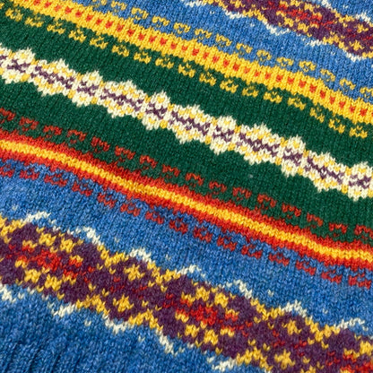 【中古品】【メンズ】 SHETLAND ISLANDS シェトランドアイランド FULLY FASHIONED IN THE SCOTLAND WOOL KNIT フル ファッションド イン ザ スコットランド ウール ニット 長袖 トップス 145-260805-sa-08-tei サイズ：L カラー：総柄 万代Net店