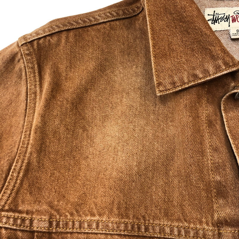 【中古品】【メンズ】 STUSSY ステューシー TRUCKER JACKET DENIM 115839 ビンテージストーンウオッシュ 14.5oz デニム トラッカージャケット ライトアウター 142-250630-kk-11-fuz サイズ：S カラー：ブラウン 万代Net店