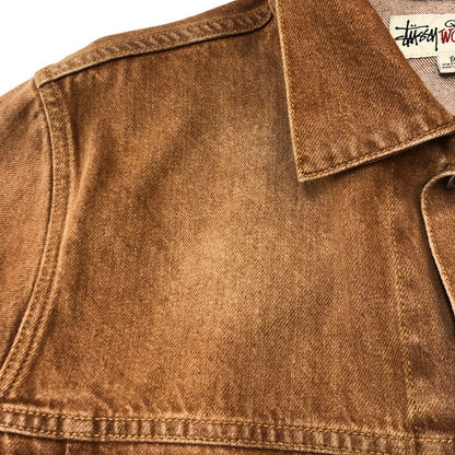 【中古品】【メンズ】 STUSSY ステューシー TRUCKER JACKET DENIM 115839 ビンテージストーンウオッシュ 14.5oz デニム トラッカージャケット ライトアウター 142-250630-kk-11-fuz サイズ：S カラー：ブラウン 万代Net店
