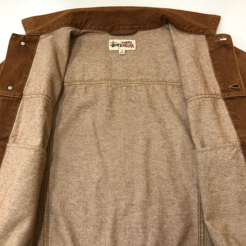 【中古品】【メンズ】 STUSSY ステューシー TRUCKER JACKET DENIM 115839 ビンテージストーンウオッシュ 14.5oz デニム トラッカージャケット ライトアウター 142-250630-kk-11-fuz サイズ：S カラー：ブラウン 万代Net店