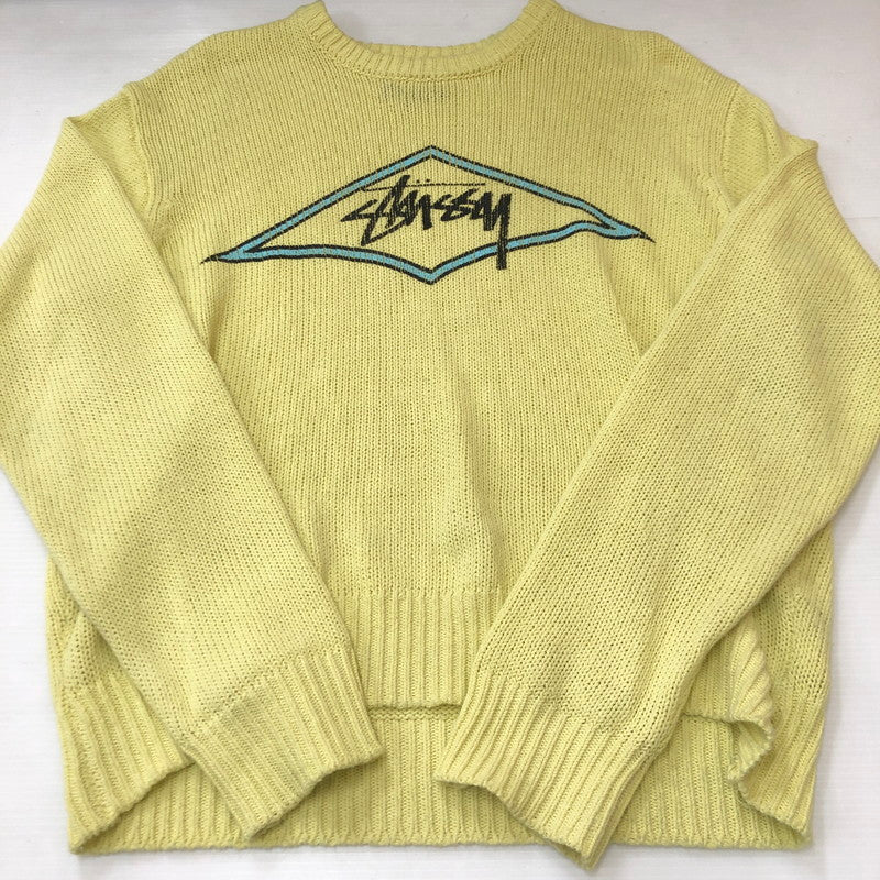【中古品】【メンズ】 STUSSY ステューシー SURF TEAM SWEATER 117273 リネンコットンブレンドニット クラシックフィットセーター トップス 142-250630-kk-16-fuz サイズ：M カラー：Faded Lime 万代Net店