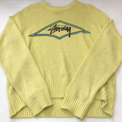 【中古品】【メンズ】 STUSSY ステューシー SURF TEAM SWEATER 117273 リネンコットンブレンドニット クラシックフィットセーター トップス 142-250630-kk-16-fuz サイズ：M カラー：Faded Lime 万代Net店