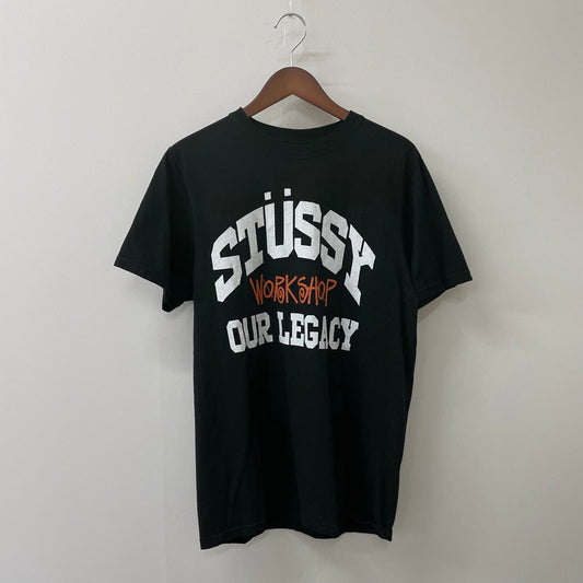 【中古美品】【メンズ】 STUSSY ステューシー × OUR LEGACY アワーレガシー 別注 コラボ 24AW COLLEGIATE PIGMENT DYED TEE 24F3903958 カレッジエイト ピグメントダイ Tシャツ 半袖 トップス 145-250701-kk-05-fuz サイズ：S カラー：ブラック 万代Net店