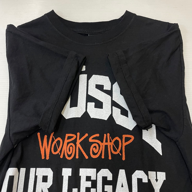 【中古美品】【メンズ】 STUSSY ステューシー × OUR LEGACY アワーレガシー 別注 コラボ 24AW COLLEGIATE PIGMENT DYED TEE 24F3903958 カレッジエイト ピグメントダイ Tシャツ 半袖 トップス 145-250701-kk-05-fuz サイズ：S カラー：ブラック 万代Net店