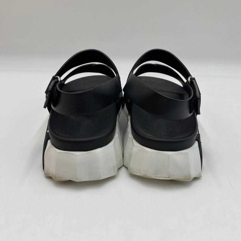 【中古品】【メンズ】 HERMES エルメス 22AW エレクトリック レザー バックストラップ サンダル RS222860ZH4102302 靴 183-250630-KS-02-tei サイズ：41 カラー：ブラック 万代Net店