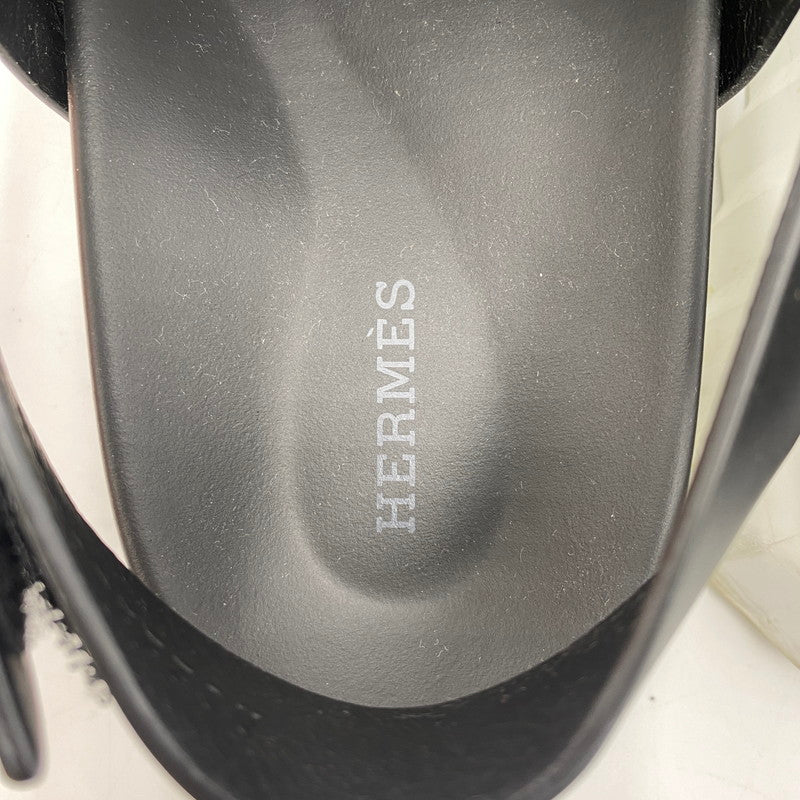 【中古品】【メンズ】 HERMES エルメス 22AW エレクトリック レザー バックストラップ サンダル RS222860ZH4102302 靴 183-250630-KS-02-tei サイズ：41 カラー：ブラック 万代Net店