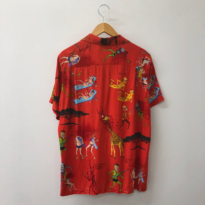 【中古品】【メンズ】 WACKO MARIA ワコマリア × NECKFACE ネックフェイス 別注 コラボ 20SS S/S HAWAIIAN SHIRT (NECKFACE-WM-HI08) ショートスリーブ ハワイアンシャツ 半袖 トップス アロハシャツ 140-250702-kk-02-tei サイズ：M カラー：レッド 万代Net店