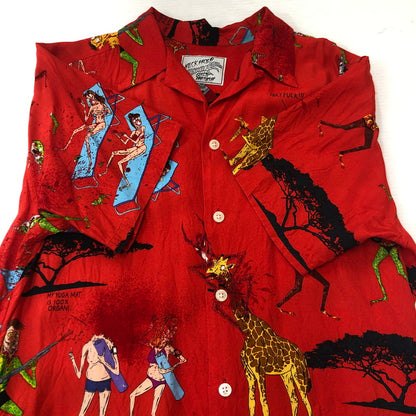 【中古品】【メンズ】 WACKO MARIA ワコマリア × NECKFACE ネックフェイス 別注 コラボ 20SS S/S HAWAIIAN SHIRT (NECKFACE-WM-HI08) ショートスリーブ ハワイアンシャツ 半袖 トップス アロハシャツ 140-250702-kk-02-tei サイズ：M カラー：レッド 万代Net店