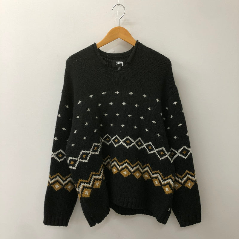 【中古品】【メンズ】 ステューシー ROLL NECK FAIRISLE SWEATER 117251 ロール ネック フェアアイル セーター トップス ニット 142-250704-KS-09-teih サイズ：M カラー：ブラック 万代Net店