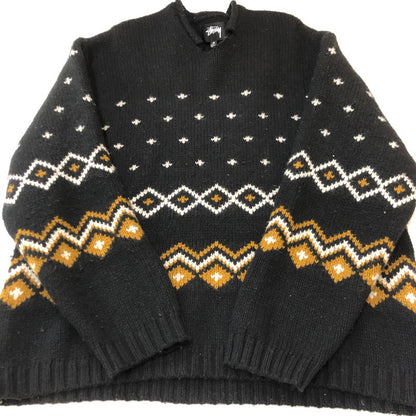 【中古品】【メンズ】 ステューシー ROLL NECK FAIRISLE SWEATER 117251 ロール ネック フェアアイル セーター トップス ニット 142-250704-KS-09-teih サイズ：M カラー：ブラック 万代Net店