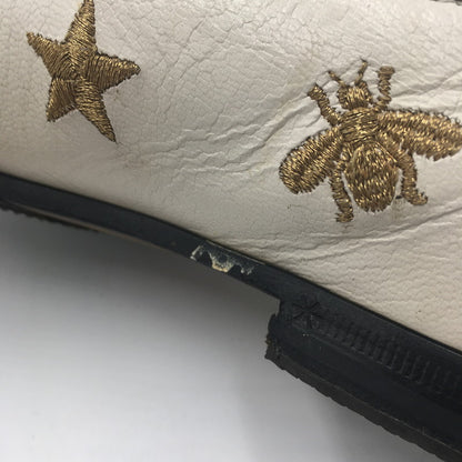 【中古品】【レディース】 GUCCI グッチ ヨルダーン エンブロイダリー ローファー 505281 靴 刺繍 183-250702-KS-02-tei サイズ：34 1/2 カラー：ホワイト 万代Net店