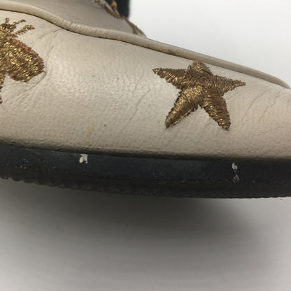 【中古品】【レディース】 GUCCI グッチ ヨルダーン エンブロイダリー ローファー 505281 靴 刺繍 183-250702-KS-02-tei サイズ：34 1/2 カラー：ホワイト 万代Net店