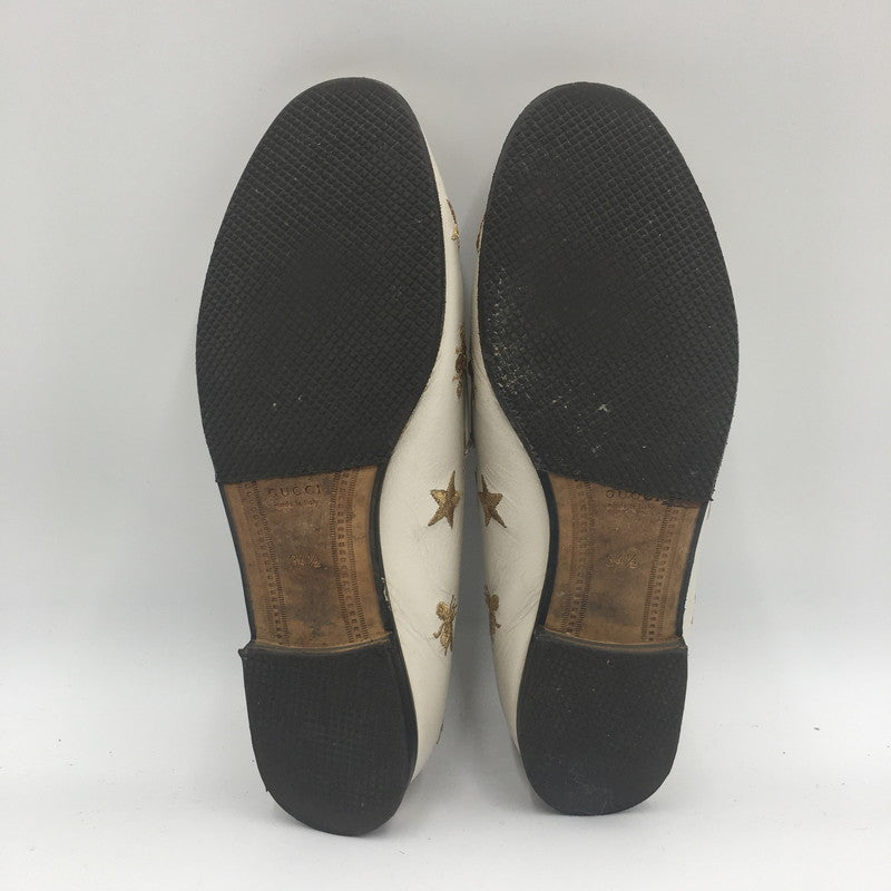 【中古品】【レディース】 GUCCI グッチ ヨルダーン エンブロイダリー ローファー 505281 靴 刺繍 183-250702-KS-02-tei サイズ：34 1/2 カラー：ホワイト 万代Net店