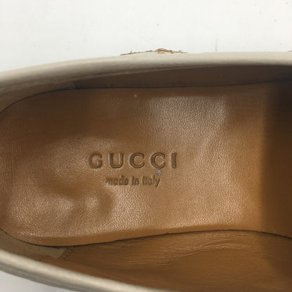 【中古品】【レディース】 GUCCI グッチ ヨルダーン エンブロイダリー ローファー 505281 靴 刺繍 183-250702-KS-02-tei サイズ：34 1/2 カラー：ホワイト 万代Net店