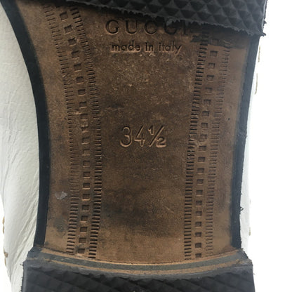 【中古品】【レディース】 GUCCI グッチ ヨルダーン エンブロイダリー ローファー 505281 靴 刺繍 183-250702-KS-02-tei サイズ：34 1/2 カラー：ホワイト 万代Net店