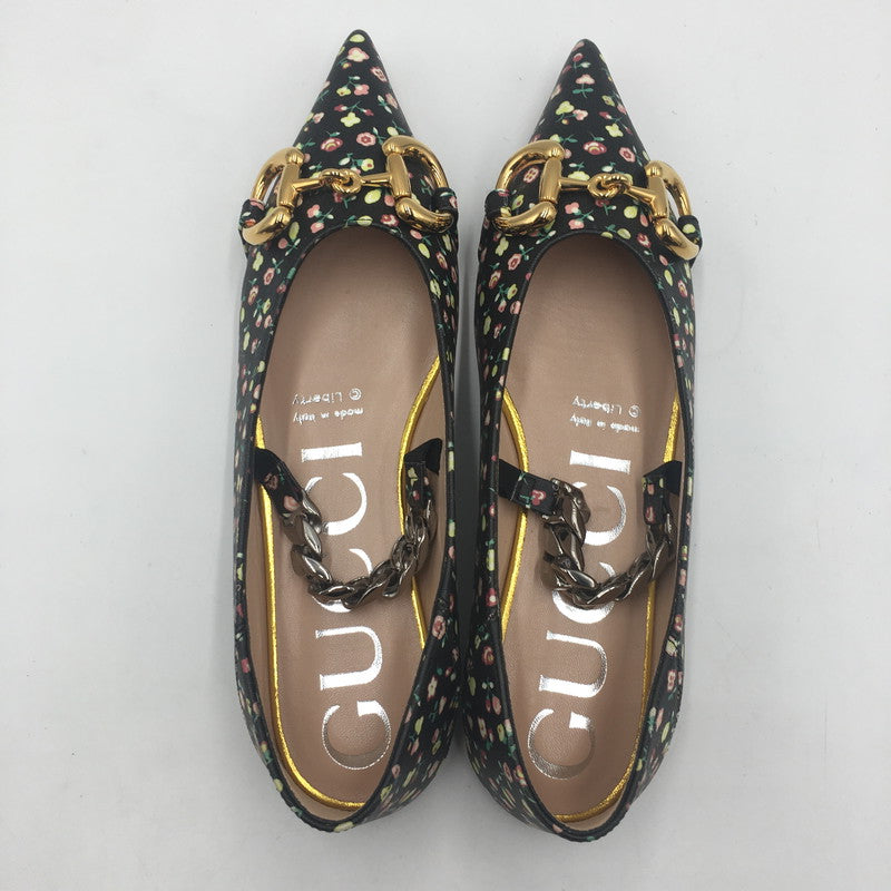【中古品】【レディース】 GUCCI グッチ LIBERTY FLORAL BALLET 639272 リヴァティー フローラル バレット 靴 パンプス 183-250702-KS-03-tei サイズ：34 1/2 カラー：ブラック 万代Net店
