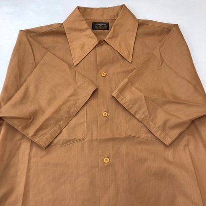 【中古品】【メンズ】 PENNEY’S ペニーズ 70’s TOWNCRAFT S/S SHIRTS VINTAGE 70年代 タウンクラフト ショートスリーブ シャツ 半袖 トップス ヴィンテージ 145-250708-yo-22-tei サイズ：L カラー：ライトブラウン 万代Net店