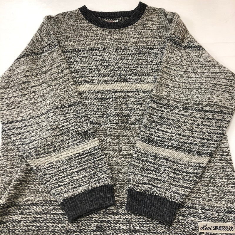 【中古品】【メンズ】 Levi's リーバイス 90’s RIB COLOR KNIT 90年代 リブ カラー ニット 長袖 トップス 145-250708-yo-15-tei サイズ：L カラー：グレー 万代Net店