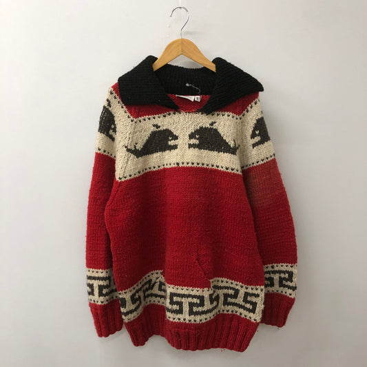 【中古品】【メンズ】 UNKNOWN WOOL PULLOVER COWICHAN SWEATER ウール プルオーバー カウチンセーター トップス ニット 145-250720-kk-26-tei サイズ：L カラー：レッド 万代Net店