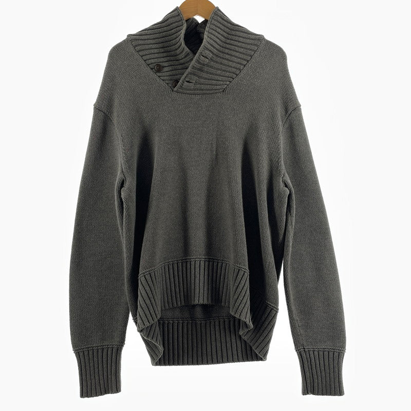【中古品】【メンズ】 POLO RALPH LAUREN ポロ ラルフ ローレン 90's SHAWL COLLAR KNIT 90年代 ショール カラー ニット 長袖 トップス 147-260805-sa-12-tei サイズ：L カラー：グレー 万代Net店