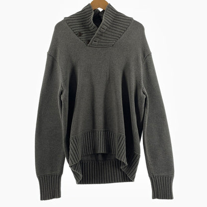 【中古品】【メンズ】 POLO RALPH LAUREN ポロ ラルフ ローレン 90's SHAWL COLLAR KNIT 90年代 ショール カラー ニット 長袖 トップス 147-260805-sa-12-tei サイズ：L カラー：グレー 万代Net店
