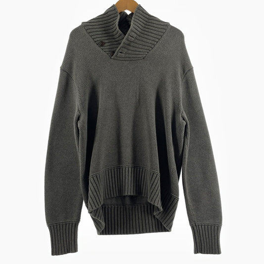 【中古品】【メンズ】 POLO RALPH LAUREN ポロ ラルフ ローレン 90's SHAWL COLLAR KNIT 90年代 ショール カラー ニット 長袖 トップス 147-260805-sa-12-tei サイズ：L カラー：グレー 万代Net店