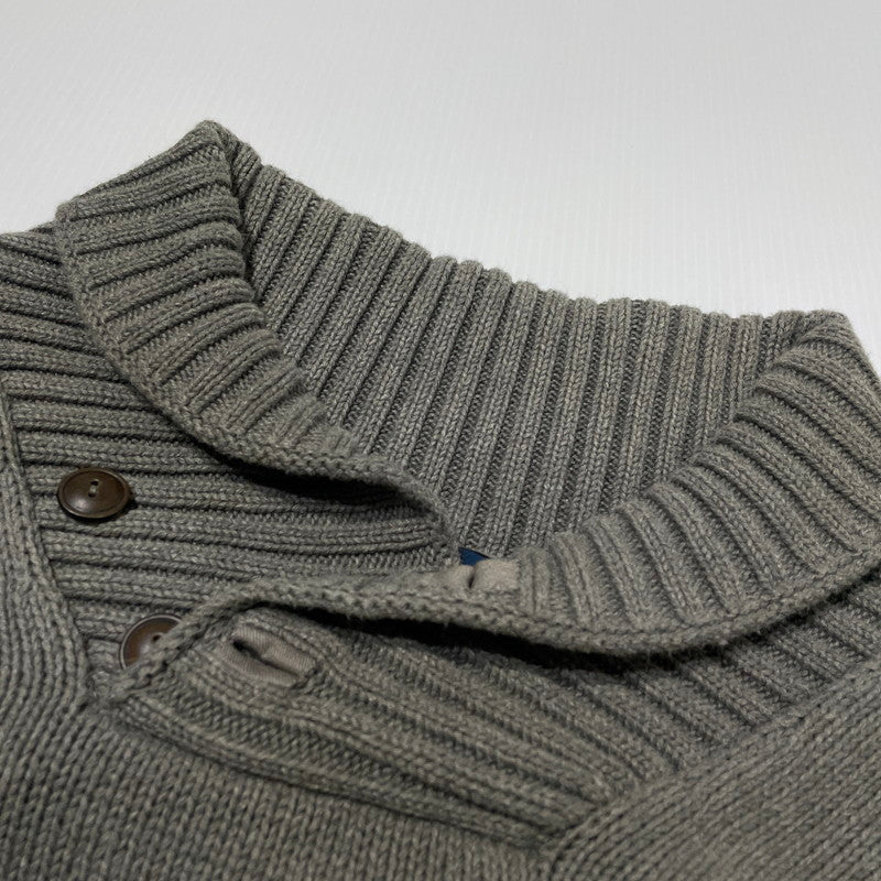 【中古品】【メンズ】 POLO RALPH LAUREN ポロ ラルフ ローレン 90's SHAWL COLLAR KNIT 90年代 ショール カラー ニット 長袖 トップス 147-260805-sa-12-tei サイズ：L カラー：グレー 万代Net店