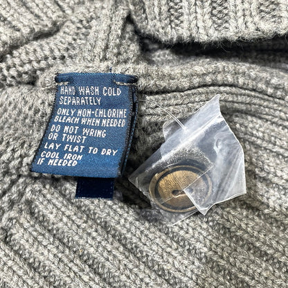 【中古品】【メンズ】 POLO RALPH LAUREN ポロ ラルフ ローレン 90's SHAWL COLLAR KNIT 90年代 ショール カラー ニット 長袖 トップス 147-260805-sa-12-tei サイズ：L カラー：グレー 万代Net店