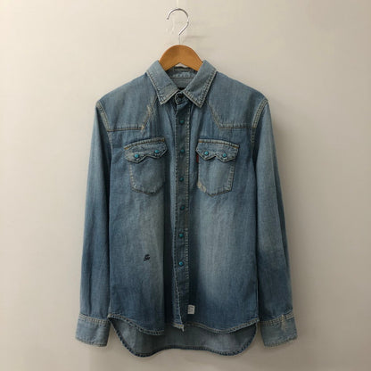 【中古品】【メンズ】 GOD SELECTION XXX ゴッドセレクション トリプルエックス L/S DAMAGE DENIM WESTERN SHIRT GX-A20-SH-03 ロングスリーブ ダメージ デニム ウエスタン シャツ 長袖 トップス 142-250709-yo-16-fuz サイズ：S カラー：ライトインディゴ 万代Net店