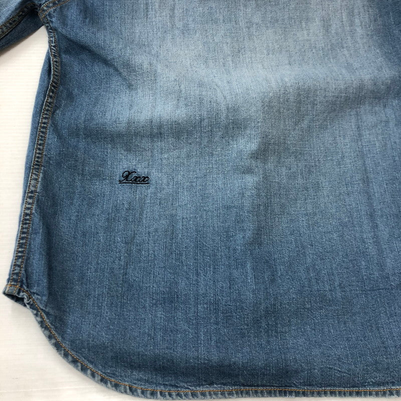 【中古品】【メンズ】 GOD SELECTION XXX ゴッドセレクション トリプルエックス L/S DAMAGE DENIM WESTERN SHIRT GX-A20-SH-03 ロングスリーブ ダメージ デニム ウエスタン シャツ 長袖 トップス 142-250709-yo-16-fuz サイズ：S カラー：ライトインディゴ 万代Net店