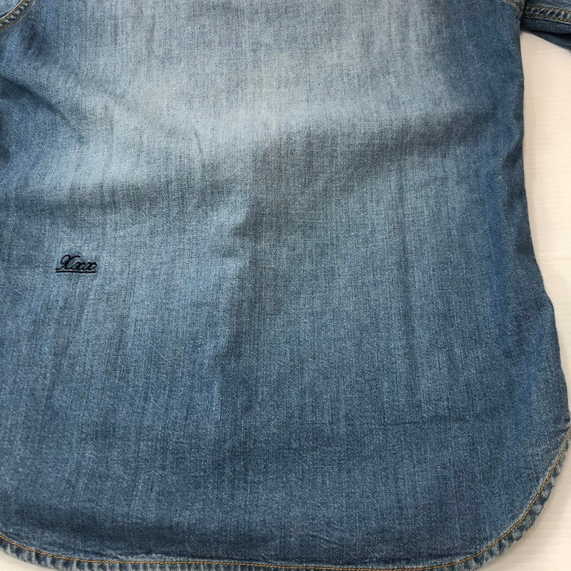 【中古品】【メンズ】 GOD SELECTION XXX ゴッドセレクション トリプルエックス L/S DAMAGE DENIM WESTERN SHIRT GX-A20-SH-03 ロングスリーブ ダメージ デニム ウエスタン シャツ 長袖 トップス 142-250709-yo-16-fuz サイズ：S カラー：ライトインディゴ 万代Net店