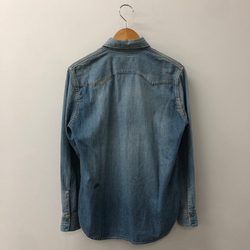 【中古品】【メンズ】 GOD SELECTION XXX ゴッドセレクション トリプルエックス L/S DAMAGE DENIM WESTERN SHIRT GX-A20-SH-03 ロングスリーブ ダメージ デニム ウエスタン シャツ 長袖 トップス 142-250709-yo-16-fuz サイズ：S カラー：ライトインディゴ 万代Net店