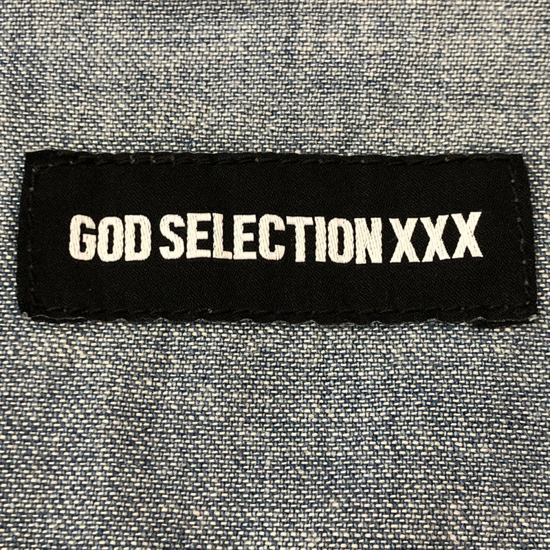 【中古品】【メンズ】 GOD SELECTION XXX ゴッドセレクション トリプルエックス L/S DAMAGE DENIM WESTERN SHIRT GX-A20-SH-03 ロングスリーブ ダメージ デニム ウエスタン シャツ 長袖 トップス 142-250709-yo-16-fuz サイズ：S カラー：ライトインディゴ 万代Net店